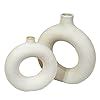 Buy TIED RIBBONS Set of 2 Donut Vases for Flower Plants (White, 8.5 & 6 ...