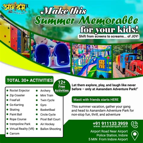AANANDAM ADVENTURE PARKS in Aerodrom Main Road,Indore - Best Amusement ...