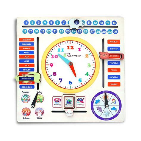 Buy The Funny Mind 7 Activities Teaching Clock with Weather, Days ...
