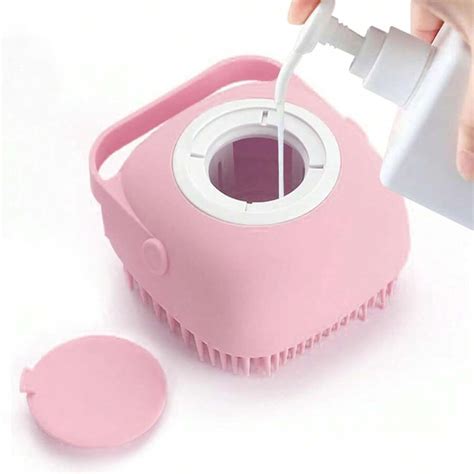 Silicone Exfoliating Brush And Shower Sponge With Soap Dispenser ...
