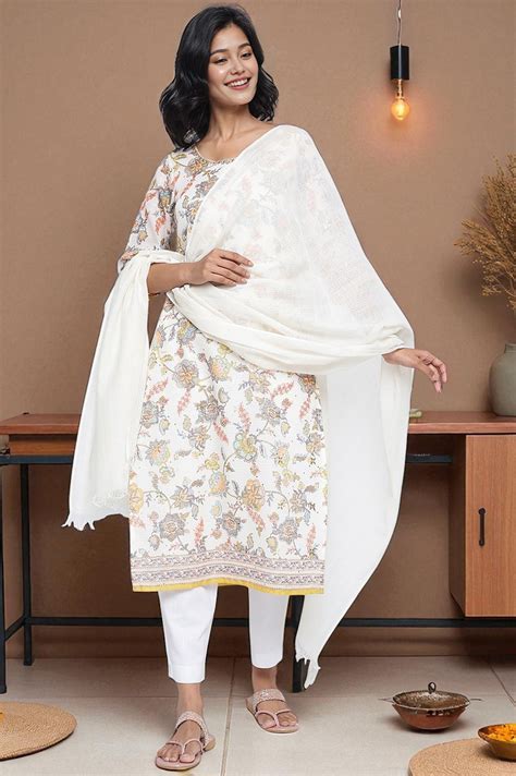 Buy Off White Printed Pure Cotton Dupatta Online for Woman | Shop for ...