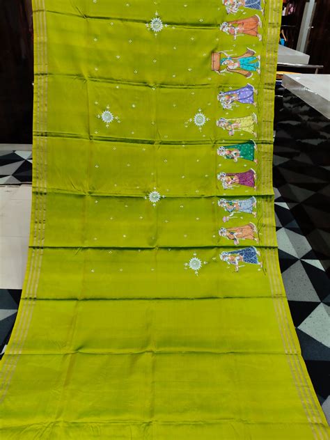 Mehendi Green Buttle Green Boita Bandan Theme Pattachitra Kanjeeveram