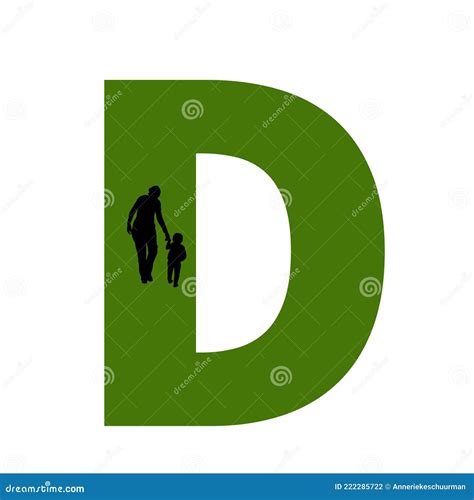Letter D Silhouette of a Mother and Child Stock Illustration - Illustration of baby, female ...