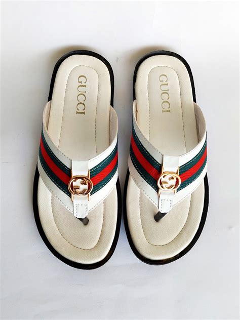 FGUC03-Branded Luxury White Slippers For Men - Frenzy