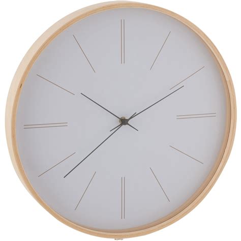 Horloge murale Richland en Bois 40 x 5 x 40 cm Naturel, blanc | Leroy ...
