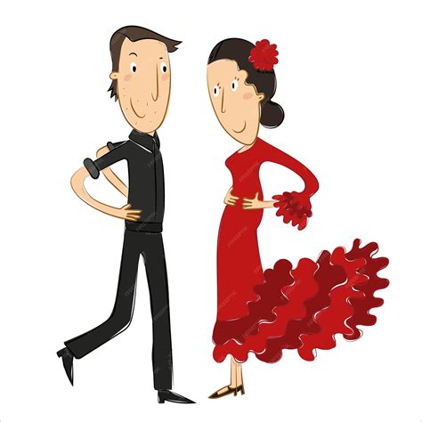 Premium Vector | Vector illustration of a beautiful spanish couple ...
