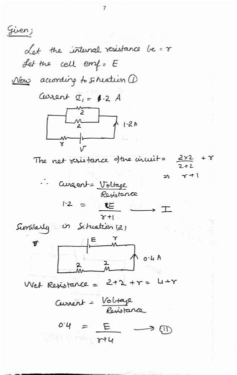 A cell supplies a current of 1.2 A through two resistors each of 2 ohm ...