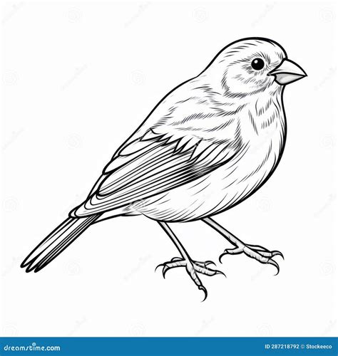 Detailed Linework Drawing of Canary: Children S Coloring Page Stock Illustration - Illustration ...