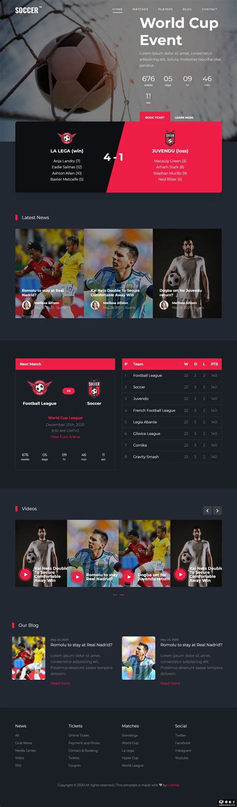 足球俱乐部排行展示响应式网站模板免费下载html - 模板王