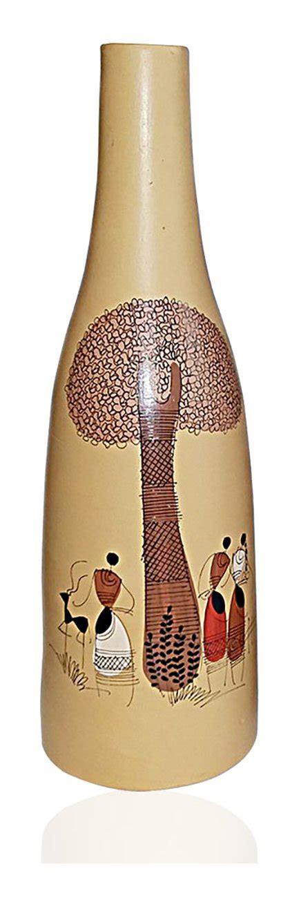 Buy Chemould Terracotta Hand Painted Flower Vases (33.02 cm, Yellow ...