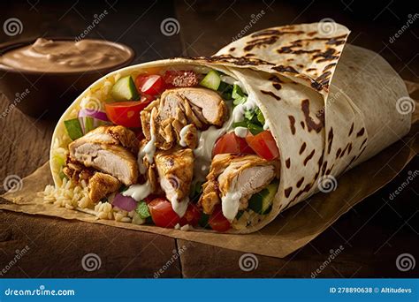 Signature Chicken Shawarma Wrap, Piled with Juicy Chicken and Flavorful ...