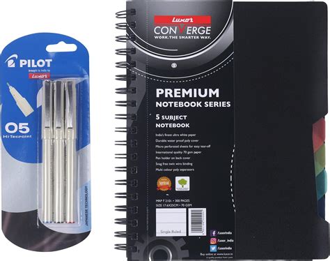 Luxor Executive Regular Single-Ruled 300-Page Notebook & Gelone Blue ...