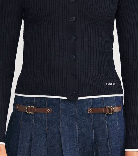 Sandro Paris Blue Cable-Knit Cardigan | Harrods IN