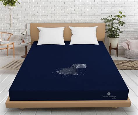 Navy Blue Baby Dry Fitted Sheet- 100% Waterproof — comfortbeddings-usa