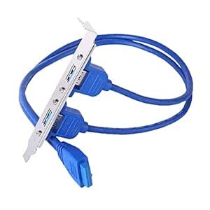 Dual 2 Ports USB 3.0 Back Panel to 20pin Header Cable with PCI Bracket ...
