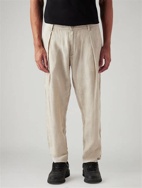 Men's 550 Beige Relaxed Fit Mid Rise Linen Trousers – Levis India Store