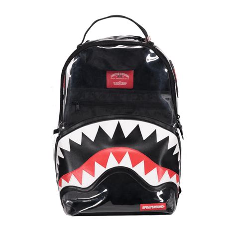 SPRAYGROUND 20/20 VISION SHARK BACKPACK BLACK/CLEAR | Skateshop
