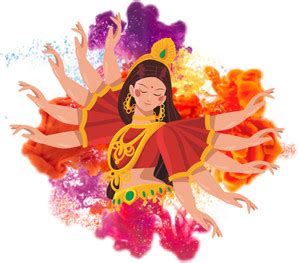 SAI DESIGNS 49 cm durga mata wall sticker mulicolor stickergod _bhagwan ...