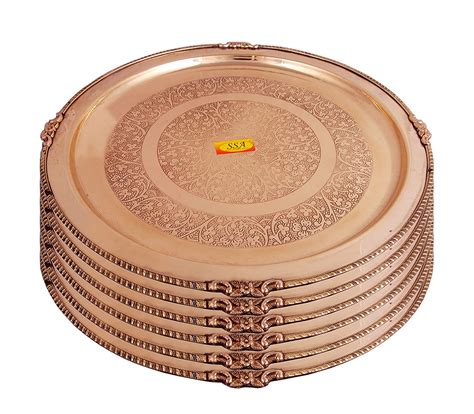 Pure Brass Plate / Big Thali / Dinner Plate for Serving Food, Tablewar ...