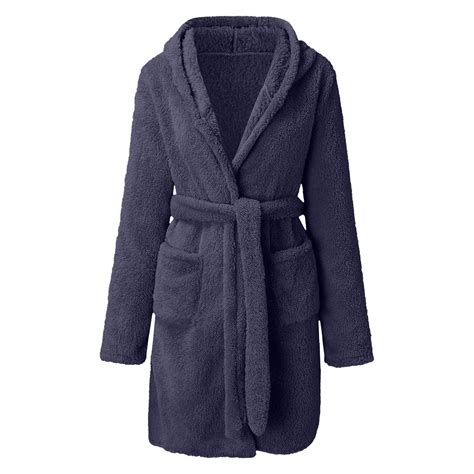 DHgate.com:Cozy Short Hooded Fleece Bathrobe - Soft Flannel Sleepwear ...