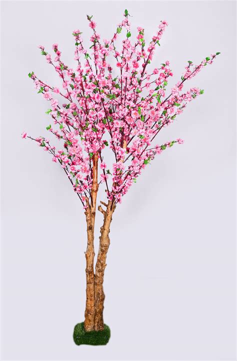 Artificial Blossom Flower Plant in Coffee Wood Pink - 6 feet ...