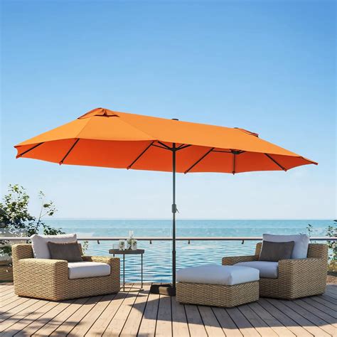 Amazon.com : BELLEZE 15Ft Patio Umbrella with Base included, Extra ...