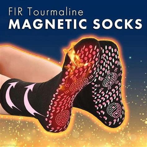 Virmaxy 3 Pair Tourmaline Thermal Circulation Acupressure Self-Heating Shaping Socks, Tourmaline ...