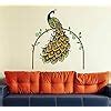 Amazon Brand - Solimo PVC Wall Sticker for Living Room (Peacock in The ...