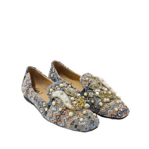 Royal Mosaic Pearl Embroidered Loafers