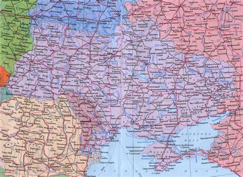 Подробная карта Украины с городами (географическая, политическая ...