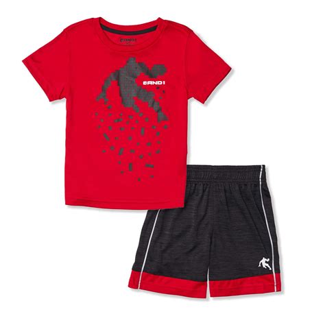 AND1 - Toddler Boy Graphic T-shirt & Jersey Shorts, 2pc Active Outfit ...