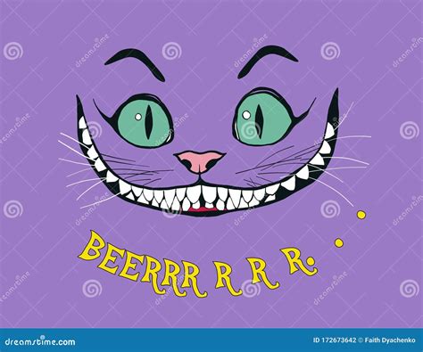 Smile Of A Cheshire Cat For The Tale Alice In Wonderland Vector ...