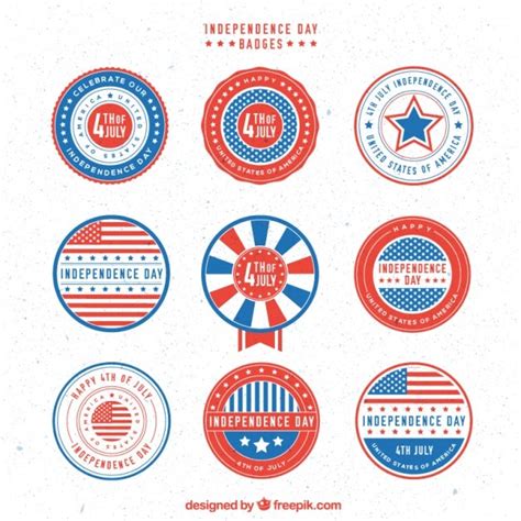 Packung mit Vintage-Unabhängigkeitstag Abzeichen gerundet | Kostenlose ...