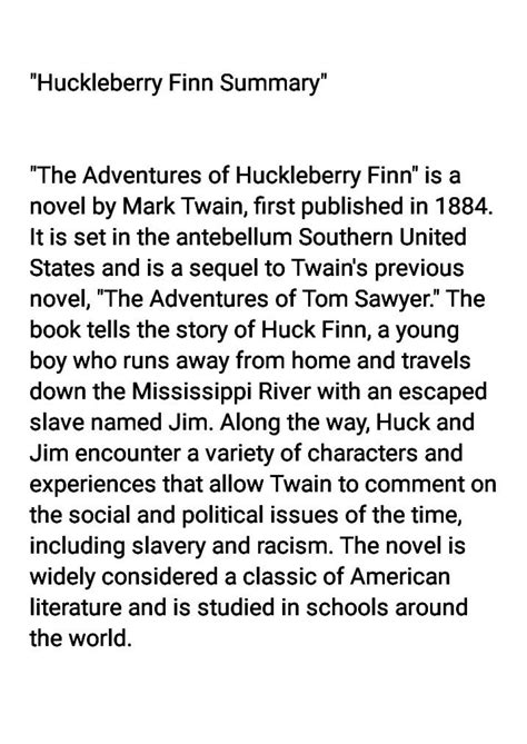 Chapter 24 Summary Huck Finn