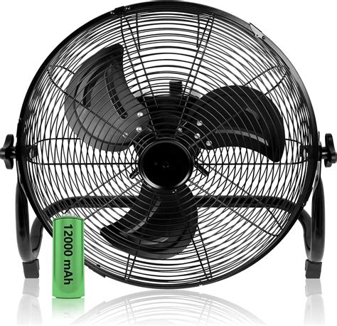 Simple Deluxe 12 Inch Battery Operated Floor Fan, Rechargeable Powered ...