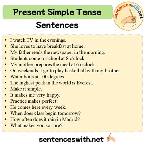 Image result for Simple Present Tense Examples