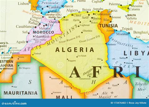 Map of Algeria stock photo. Image of africa, central - 173476482