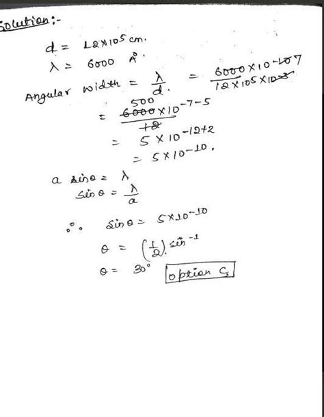 Find the half angular width of the central bright maximum in the ...