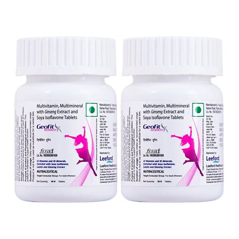 Geofit Multivitamin Tablets for Women | With Vitamin C, B3, E, D2 ...