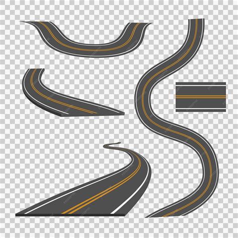 Winding curved road direction or highway with markings vector | Premium ...