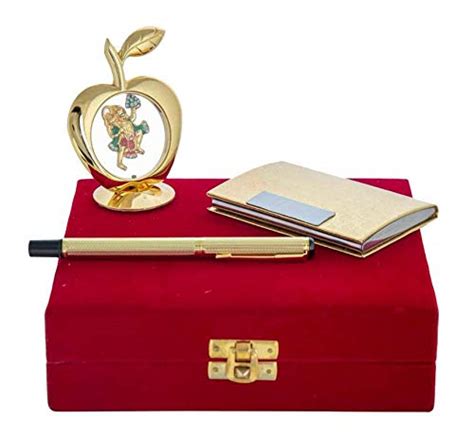 INTERNATIONAL GIFT® Golden Blue Pen with Business Card Holder and ...