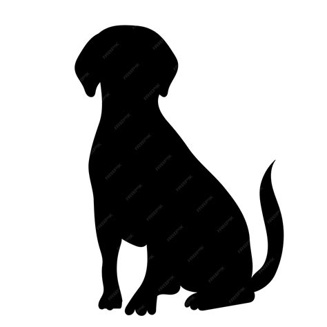 Premium Vector | Dog sitting silhouette on white background vector