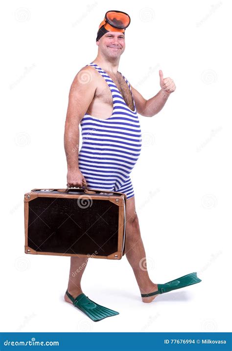 Man in retro swim dress stock photo. Image of caucasian - 77676994