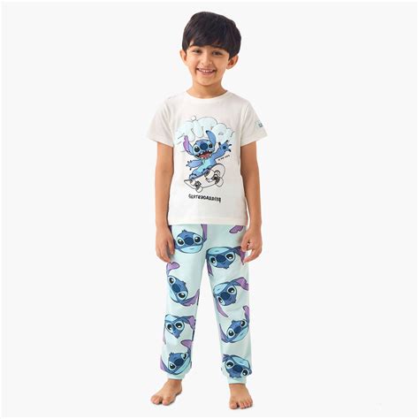 Buy Stitch Print T-shirt and Pyjama Set from Disney at just INR 999.0 ...
