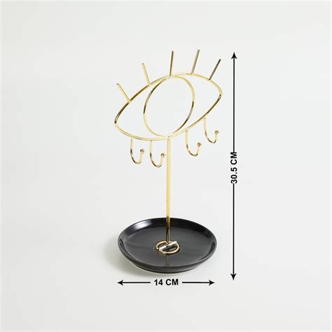 Buy Modern Luxe Gold Solid Eye-Shaped Ceramic Jewellery Stand from Home ...