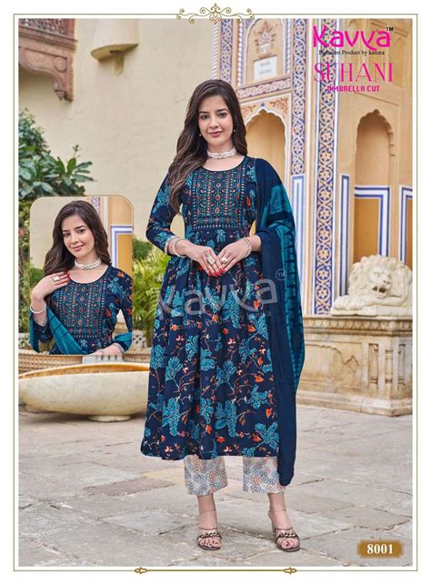 KAVYA SUHANI VOL 8 FANCY NAIRA CUT STYLE LADIES KURTI BOTTOM AND ...