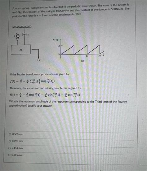 Double Spring Mass Damper System Questions 的图像结果