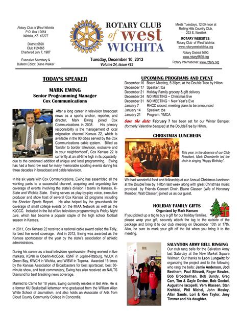 Rotary Club Newsletter | PDF