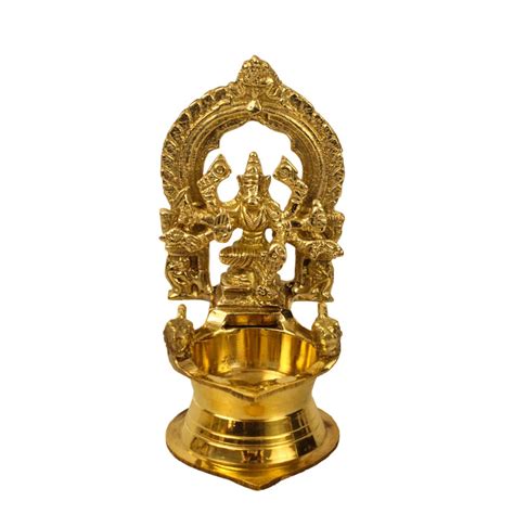 Buy Spillbox Traditional Brass Varagi Kamachi Diya for Puja Deepam Oil ...