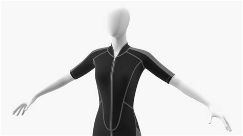 Woman Wetsuit Shorty Version Black 3D model | 3D Molier International